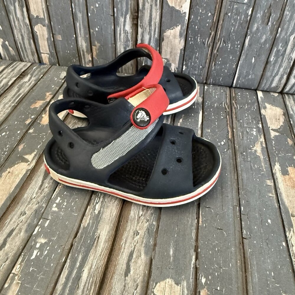 Crocs Crocband Cruiser Sandals Toddler Size C4 Blue And Red
